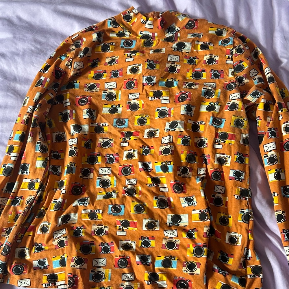 Joanie Clothing Turtleneck Camera Print, Like new, US medium